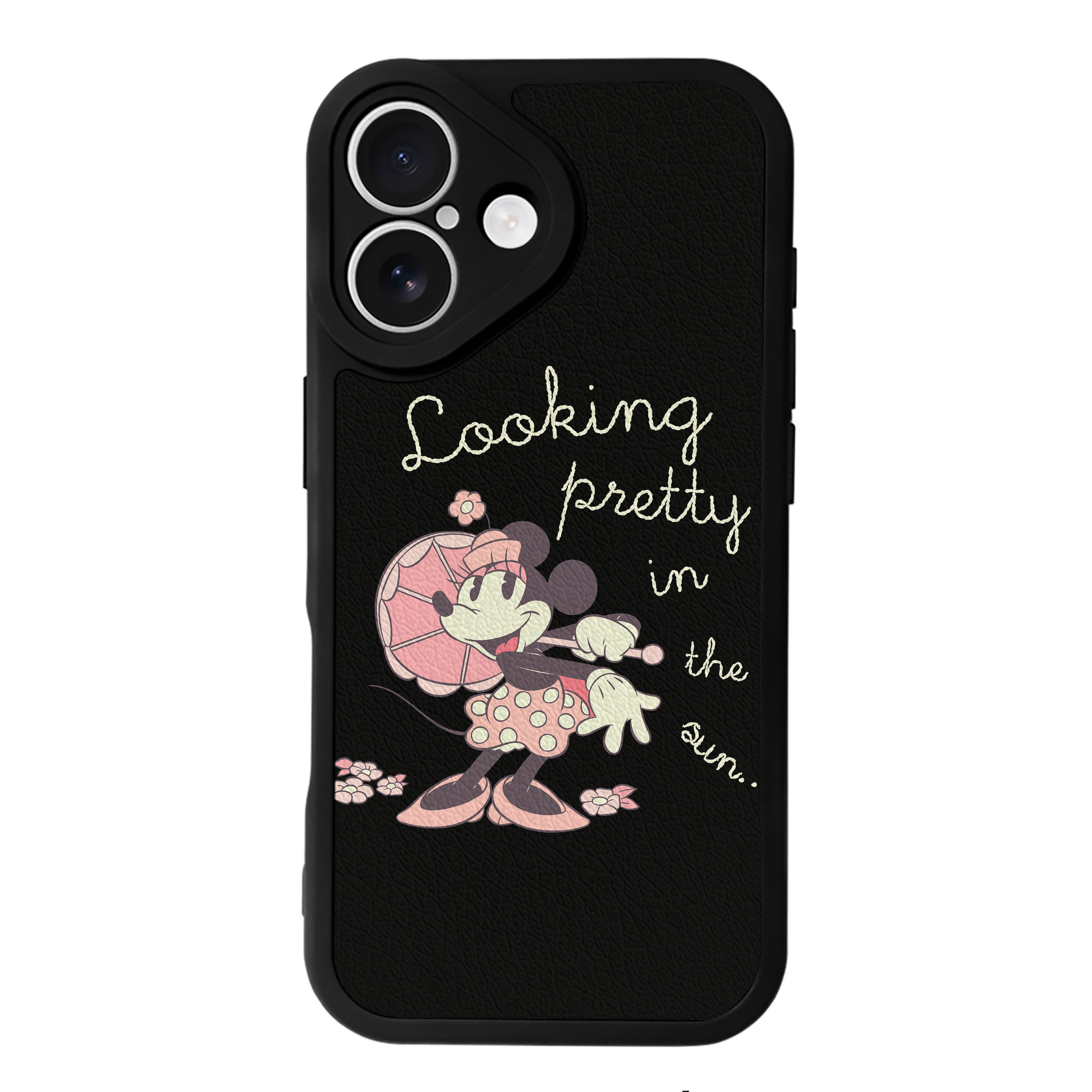 （画像用） ミッキーマウス Mickey Mouse 【iPhone 16シリーズ対応】シリコンスマホケース（レザー調） 材質：シリコン